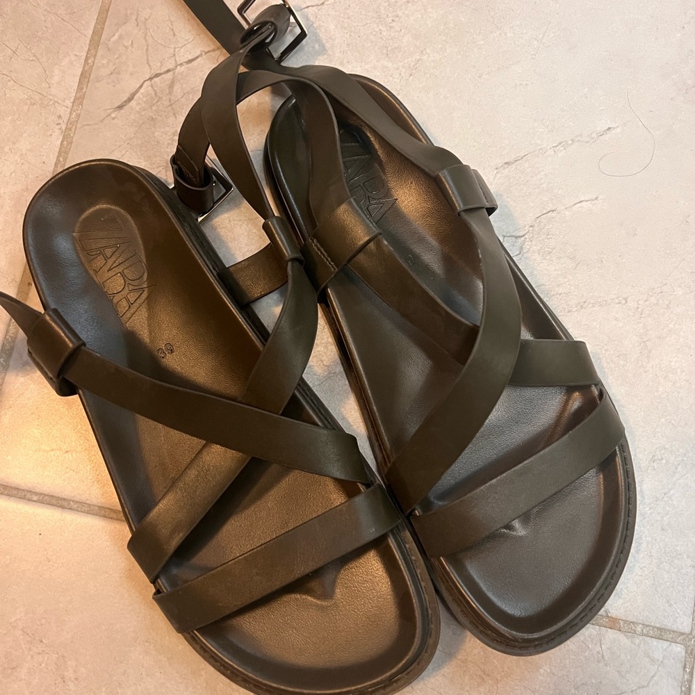 Zara ankle wrap sandals